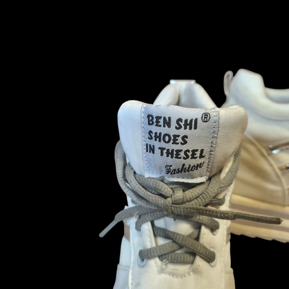 Designer Very Rare European Sizing White and Silver Platform Sneakers 90s Y2K - Picture 3 of 8